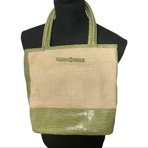 Estée Lauder | vintage inspired 60s style handbag cream and lime green